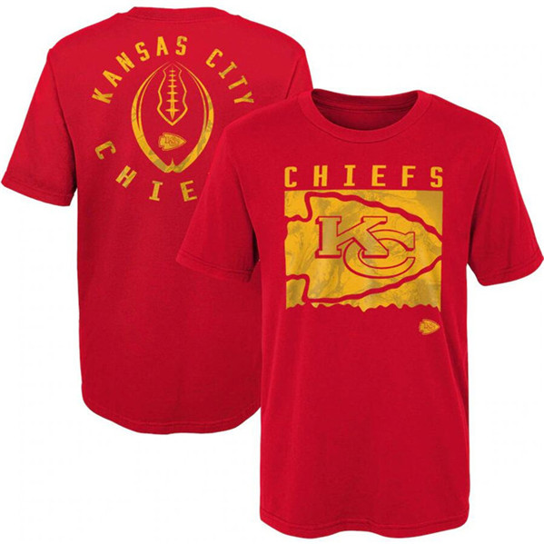 Men's Kansas City Chiefs Red Preschool Liquid Camo Logo T-Shirt